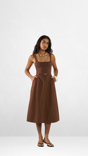 Isla Midi Dress belted